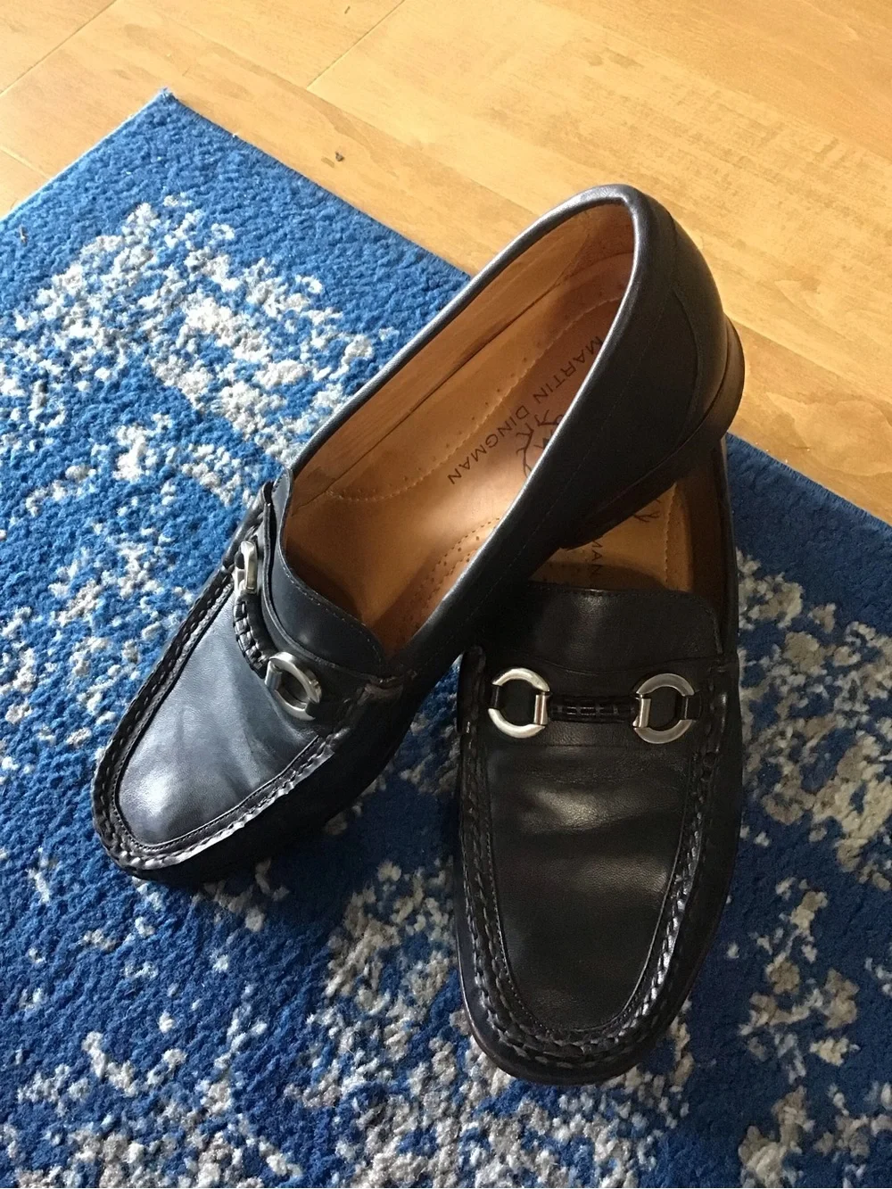 Martin Dingman Leather Bit Loafers with Silver Hardware